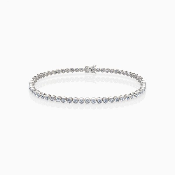 Tennis Bracelet with Round CZ - Bezel Setting