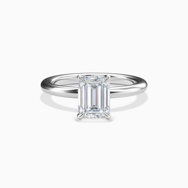 Minimalist Solitaire Engagement Ring with Crown Head