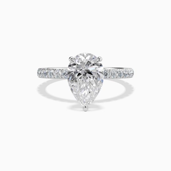 Pave Solitaire Engagement Ring with Under Halo