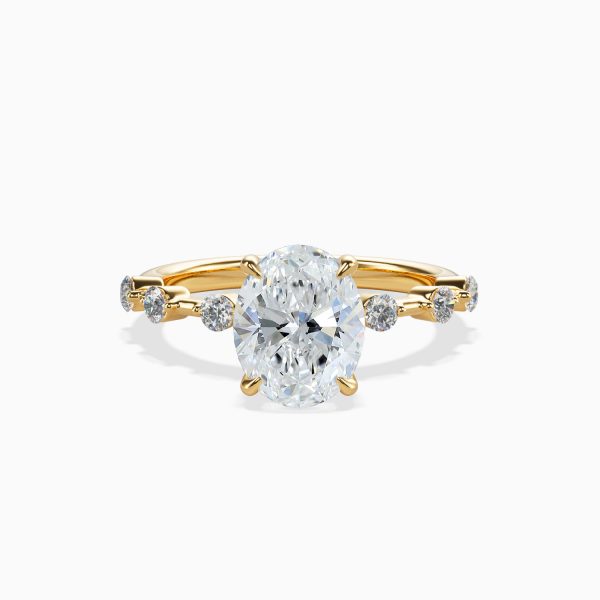 Spaced Diamond Shared Prong Engagement Ring