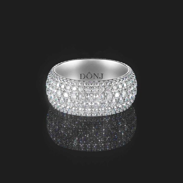 6-Row Pave Diamond Ring