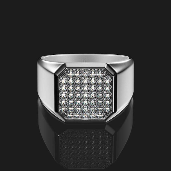 Diamond Square Signet Ring