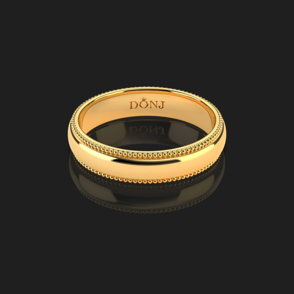 Milgrain Border Wedding Band
