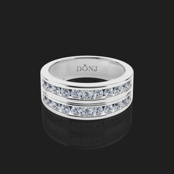 Double Channel Set Wedding Ring