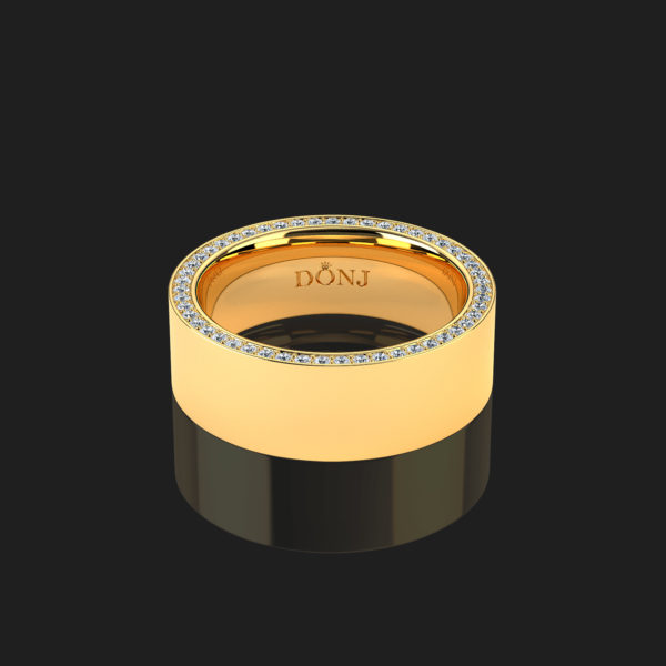 Wedding Ring with Diamond Sides